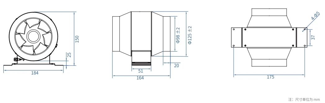 Ip68 Mixed Flow Fan, 110v, 220v, Waterproof - detail 6
