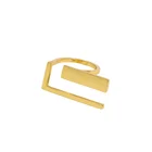 18k Gold Ring Simple Retro Light Luxury Geometry 18K Gold Plated Open Ring