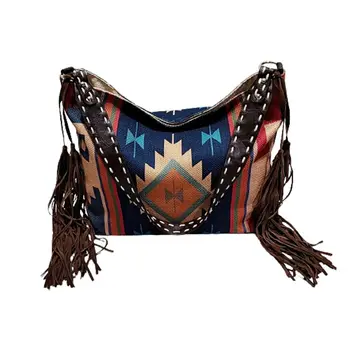 European Design Retro Handmade Woven Tassel Hand Bags Bolsos De Flecos 2021 Fashion Totes Bag Designer Ladies Handbag