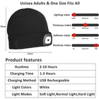 Winter Beanie Led Beanie Hat USB Rechargeable Winter Night Working LED Light Beanie Hat LED Light Up Beanie Hat Light
