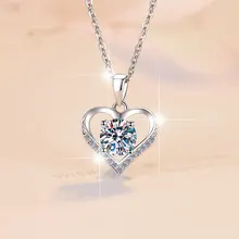 Fine Jewelry Selling new 925 sterling silver love VVs1 Diamond Moissanite pendant necklace ladies Women elegant jewelry