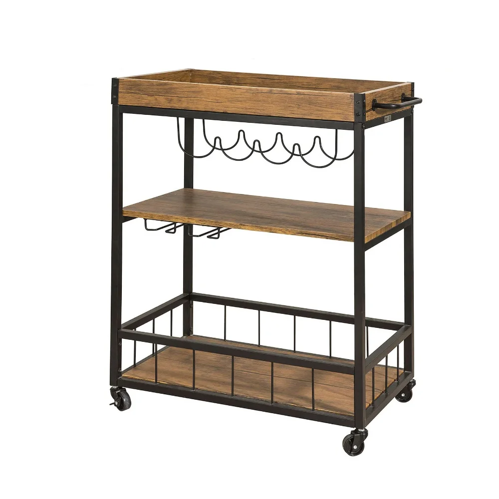 Modern Vintage Home Hotel Industrial Style Wooden Trolley Metal Coffee Wine  Rack Serving Bar Cart With Wheels - Buy Bar Cart,Bar Cart Metal,Wooden