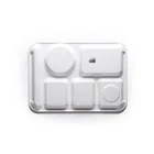 Factory Price Reusable White Melamine Divided Rectangular Dinner Tray