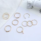 Ring New Fashion Ring Cut-out Twist Female Ring Set 9 Piece Set