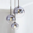 Factory Chandelier Modern Round Glass Ball Chandelier Kitchen Dining Room Discolored Glass Chandelier