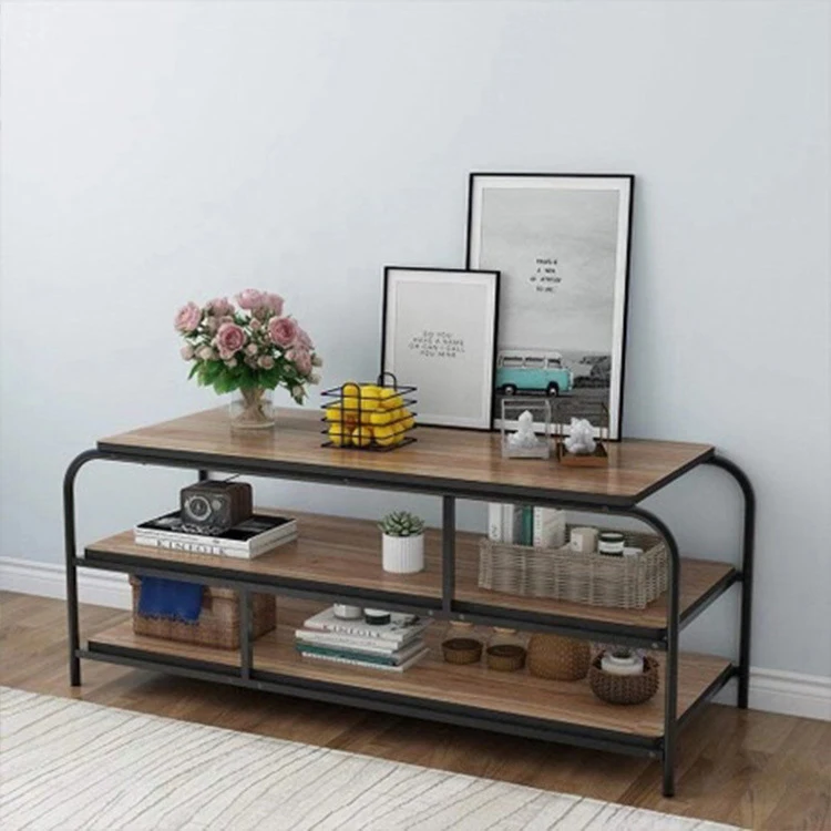 Wholesale 3 Layers Simple Luxury Shelf Living Room Metal Tv Rack