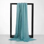 Shawl 2021 New Style Solid Color Luxury Pearls Scarf Turban Instant Shawl Hijab