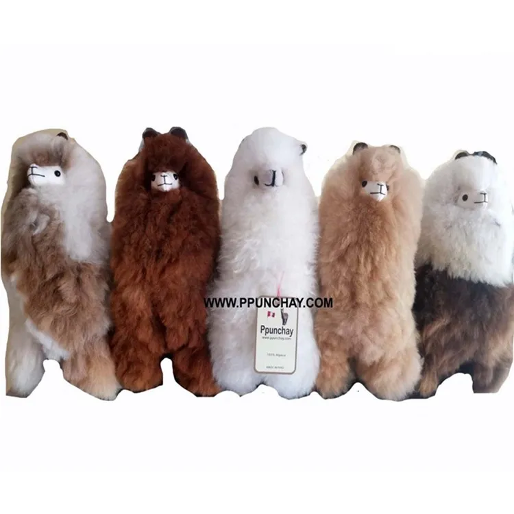 stuffed alpaca with real fur