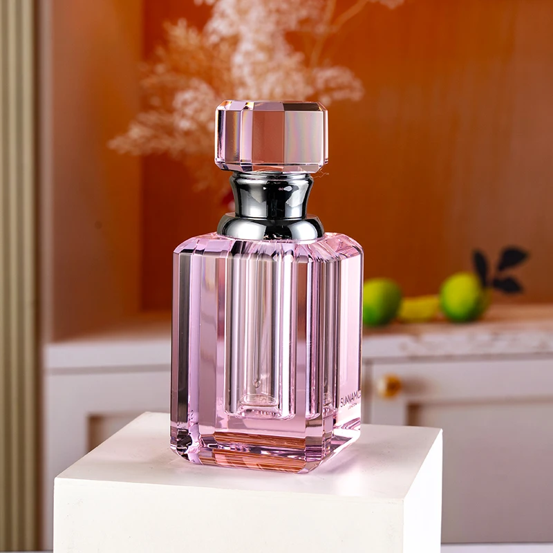 product new product pink square beautiful fashion glass empty bottle 12ml customizable sleeping perfume bottle-10