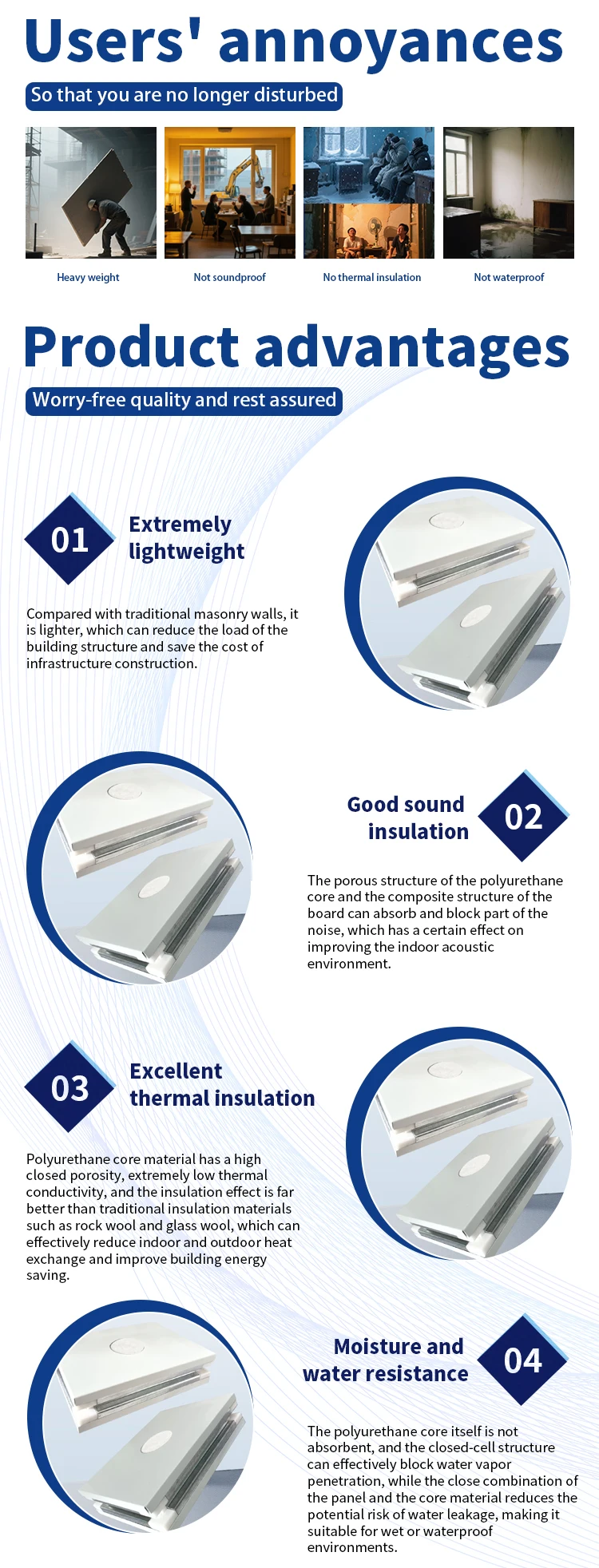 product iso certified 100mm wall handmade pu insulation panel cold room sandwich panels for workshop hotel application steel material-6