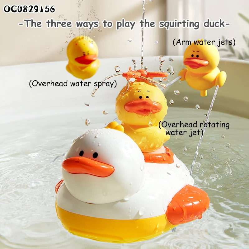 Non toxic funny water playing baby bath toys electric duck for kids with shower head
