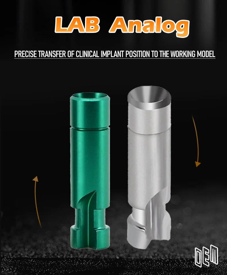 OEM Osstem Titanium Protective Cap Analog Screw-Retained Abutment Straight Angled MUA Impression Post for Dental Implants details