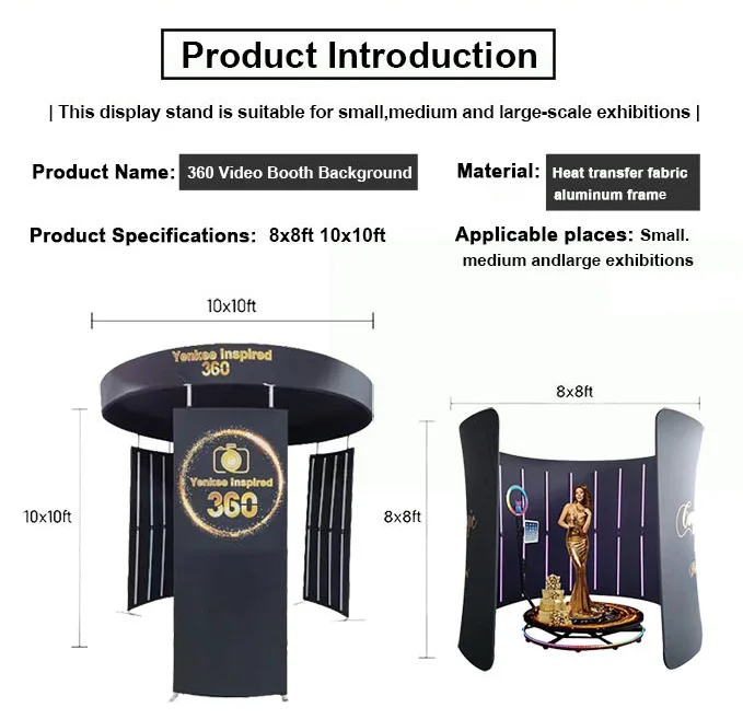 360 Overhead Photobooth Backdrop Display Stand for Decoration with RGB Light Hdd9ee4744e5141559bb2f56362c468d40
