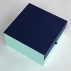 Square Paper Gift Box Custom Square Collapsible Rigid Black Flap Cardboard Paper Folding Magnetic Closure Gift Box
