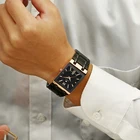 Gold Watch Watches Rectangle Gold Watch Men Wrist Business Golden Quartz Watches Stainless Steel Strap