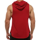 Hot Selling Fashion Tight Breathable Quick Dry Hoodie Men Printing Running Training Vest