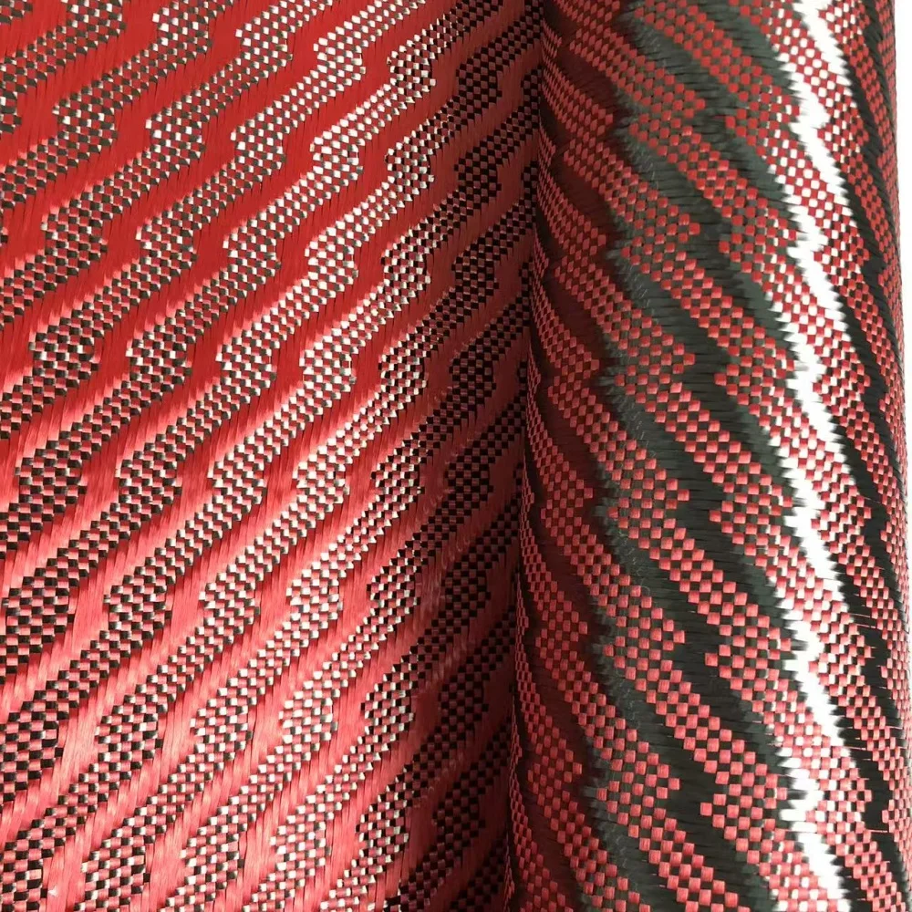 High Strength 3K 240g Composite Material Lightening Pattern Texture Red Carbon Fiber Fabric High Strength 3K 240g Composite Material Lightening Pattern Texture Red Carbon Fiber Fabric
