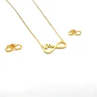 Necklace Set 2021 Trendy 18K Gold Plated Stainless Steel Pendant Necklace Earrings Jewelry Set For Women