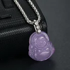 Jade Pendant Jade Hip Hop Jewelry Stainless Steel Buddha Jade Pendant Necklace Mens