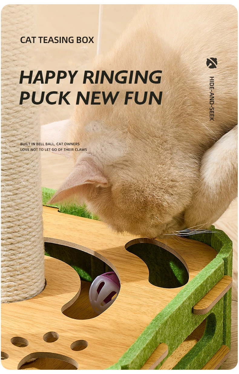New Hot Selling Cat Scratching Board Toys with Cat-teasing Sticks Wear-resistant Turntable Cat Toys Relieve Boring Pet Products factory