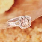 square natural pink topaz engagement moissanite diamond wedding ring trendy women sterling silver gemstone luxury rings
