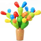Wooden Block Wooden Children's Building Blocks Splicing Cactus Puzzle Multi Functional Assembly Toys