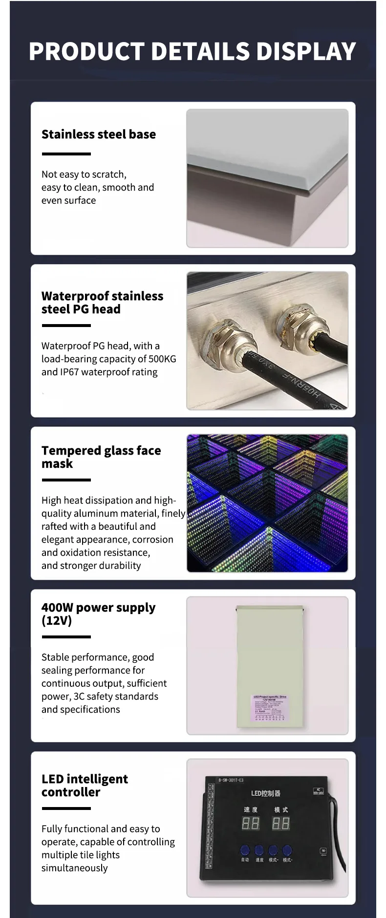 2025 Infinity Fast Setup Fashion Popular  Dance Floor Wedding Interactive Led Panel Stage Floor