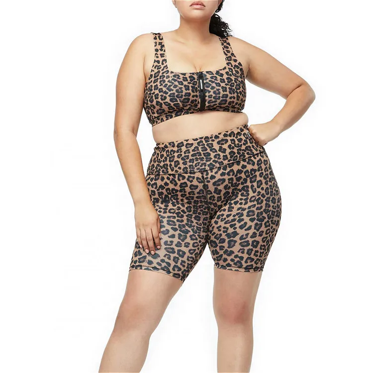 leopard print biker shorts plus size