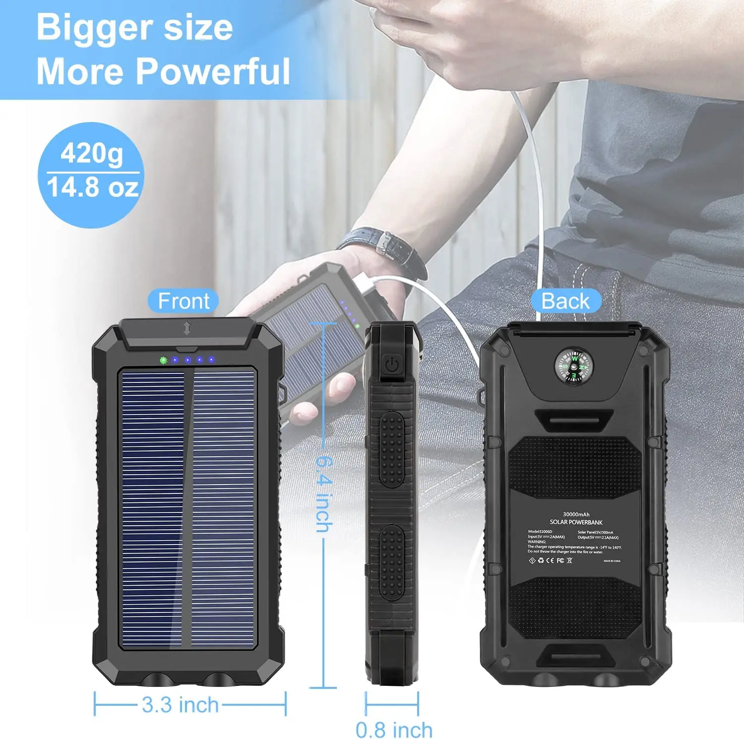 solar power bank 30000 mah