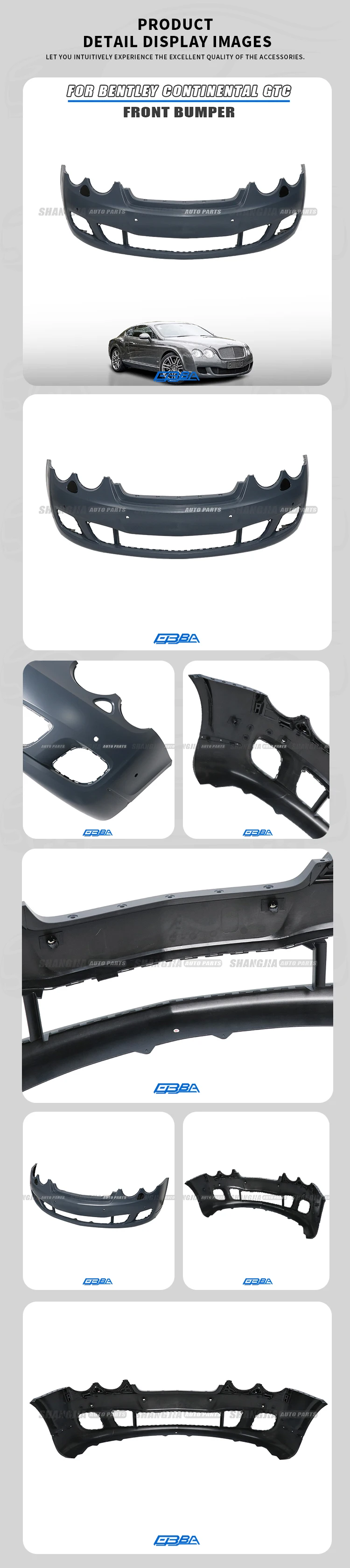 Plastic Front Bumper For Bentley Continental GT High Quality OEM Car Front Bumper Best Auto Body Systems manufacture