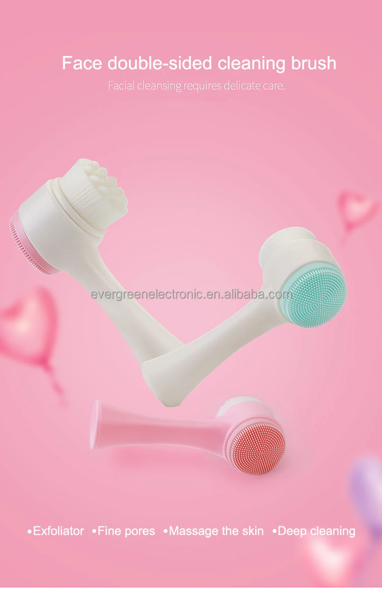 brand new double sided waterproof cleansing facial cleaning brush