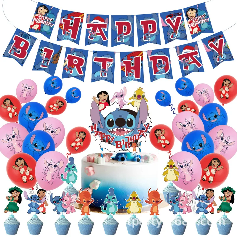 simyron Lilo e Stitch Accessori per Feste di Compleanno Decorazioni per Torte per Decorazioni per Feste a Tema Cartoni Animati 22 Pezzi Lilo e Stitch decorazioni per torte 