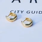 18k Gold Earrings 18k Gold Plated Minimalist Women Jewelry Hypoallergenic Chunky Thick Hoop Earrings