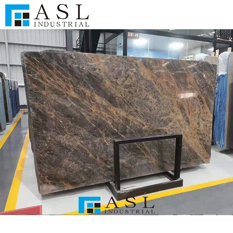 Gold blue marble Natural Stone slab tile marbles for house coffee table with marble dinning table set