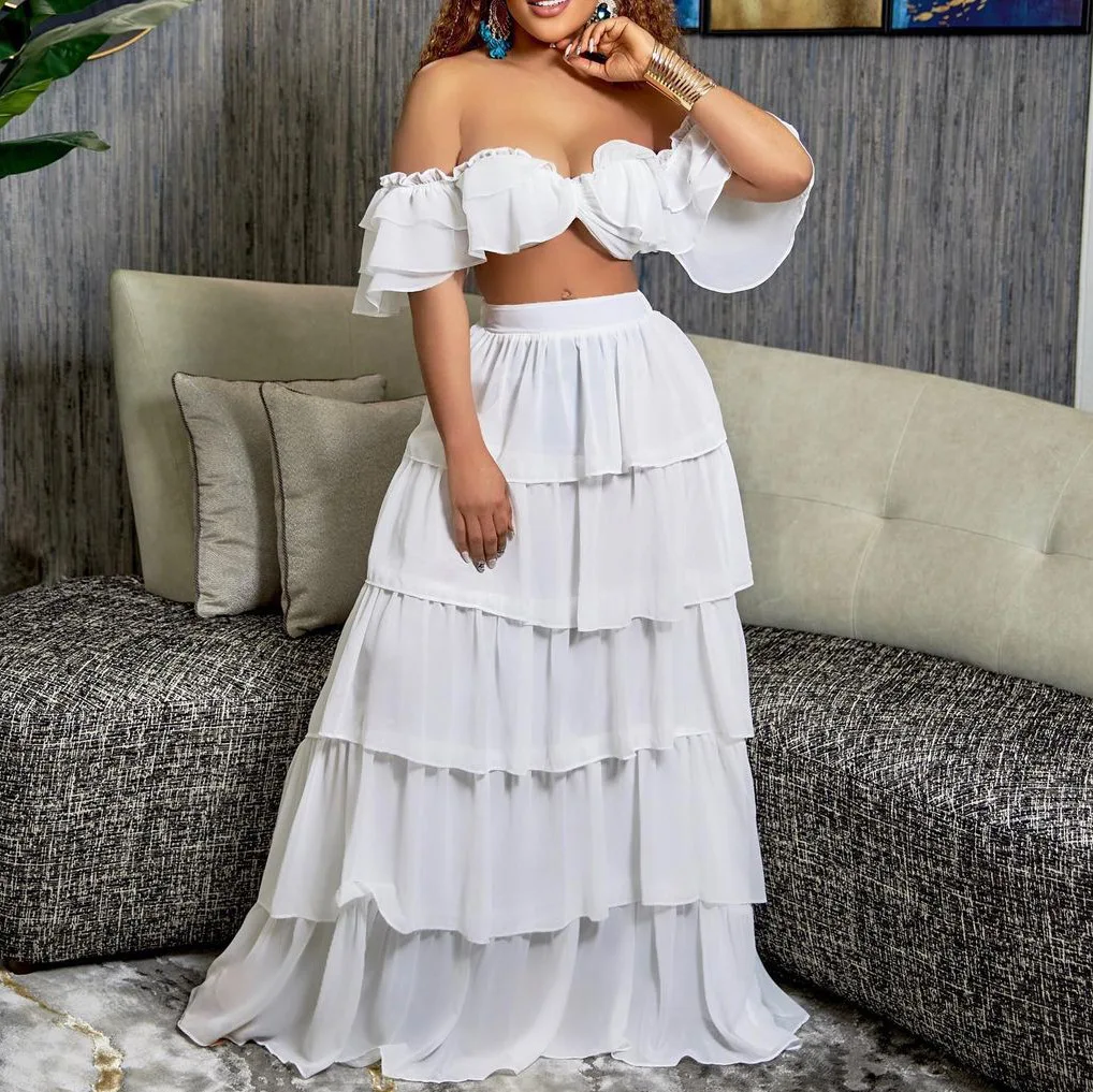 Terminal locker tweet Best Design Summer 3xl Plus Size Two Piece Crop Top And Maxi Skirt Sets  Layered Solid Color Ruffle Cake 2 Piece Skirt Set Women - Buy 2022 Summer Two  Piece Skirt Set