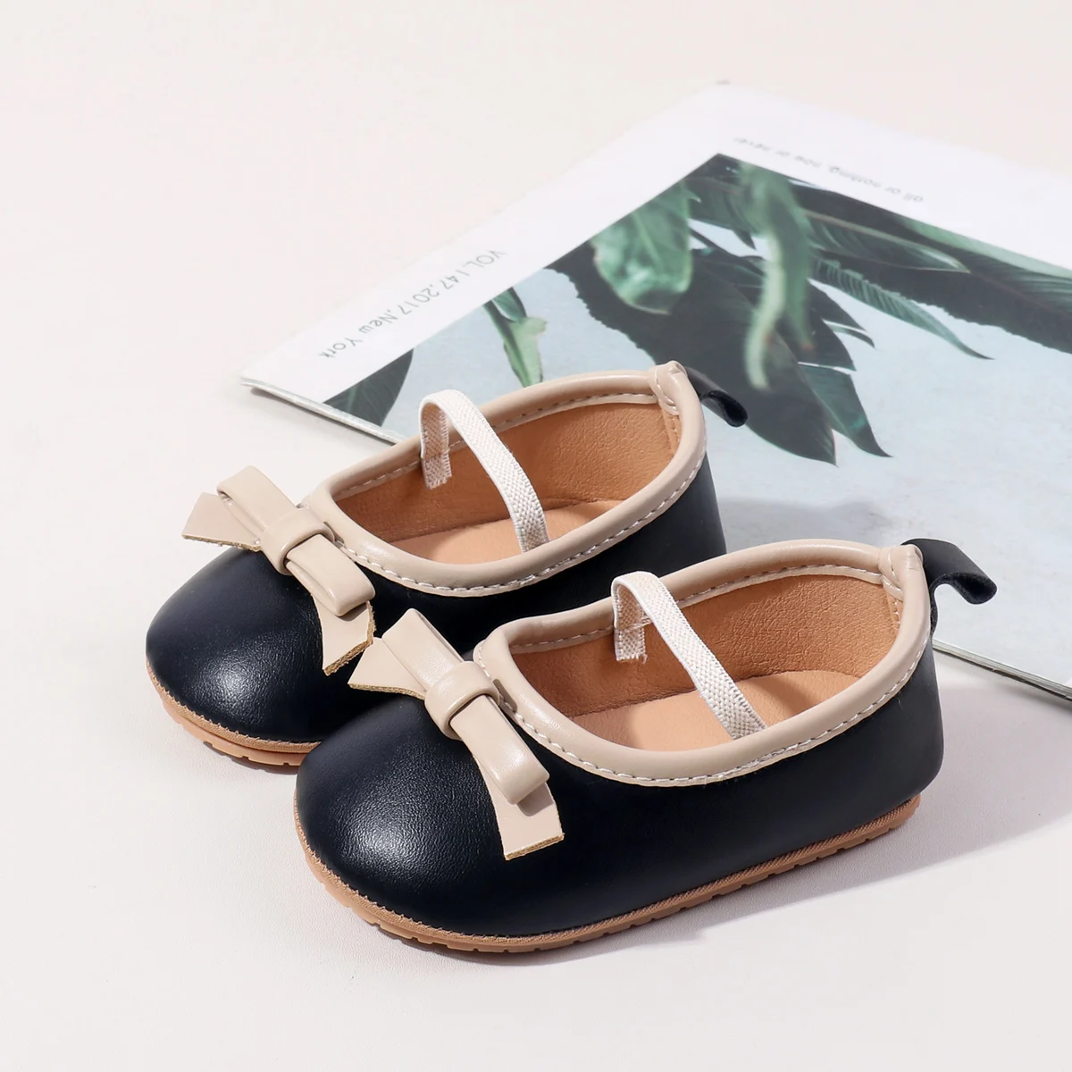 Fashion Patchwork Simple Pu Leather Toddler Baby Girls Shoes 0-12 Months manufacture