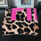 Pink Beach Towel Cut Velvet Towels 70*145cm Cut Velvet Reactive Printing Leopard Print Pink Love Beach Towel