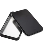 Metal Tin Box Thin Tin Box Metal Hot Sale Black Metal Tin Box Metal Rectangle Tin Can Thin Tin
