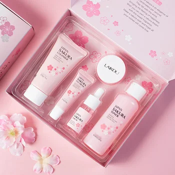 Hydrating skincare set for all skins pink gift skin care for women gentle smooth even skin moisturizing face cream wholesale