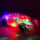 Toy Colorful Electric Toy Flashing Light B/O Transparent Racing Track Universal Concept Car Toy With Music