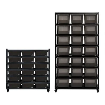 Black/Silver Aluminium Alloy Reptile Rack System Ball Python Snake Gecko Breeding Tubs Rack Breeding Stand Shelf