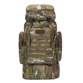 80L large capacity waterproof camouflage hiking bag Casual Tactical backpack Outdoor hiking backpack