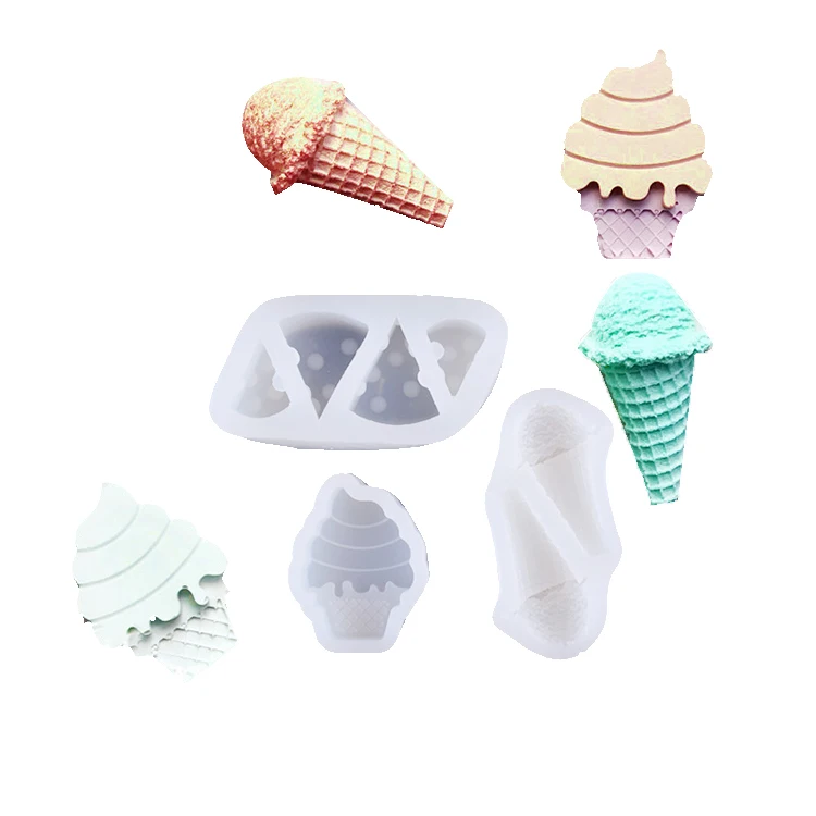 New Product Miniaturesweets Candy Polymer Clay Resin Jewelry Charms Cabochon Mould 3D Ice Cream Silicone Mold