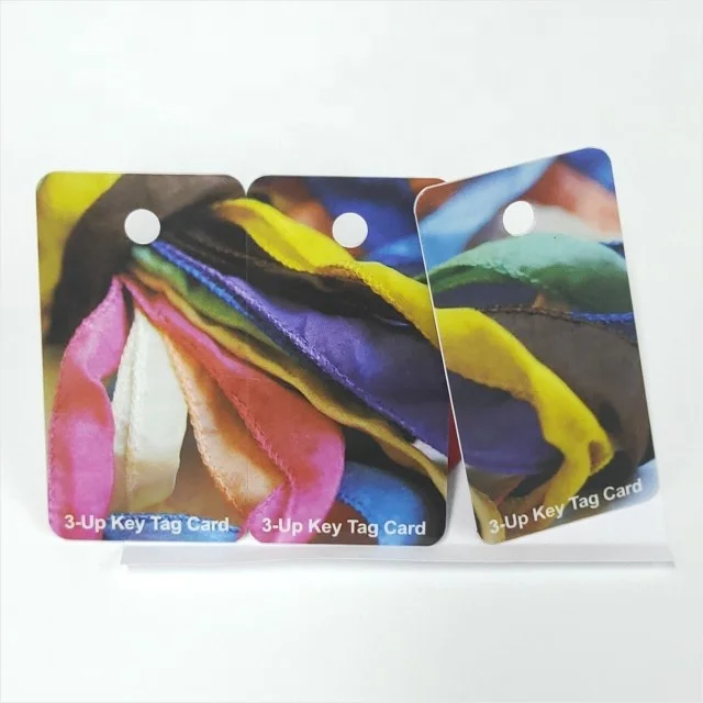 customized triple card loyalty pvc key tag