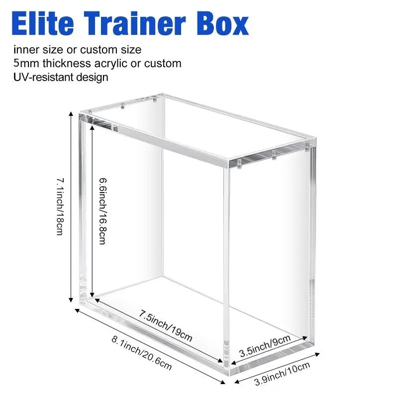 product custom 99 uv resistant acrylic etb case pokemon elite trainer box display booster box protective storage magnetic lid holder-10