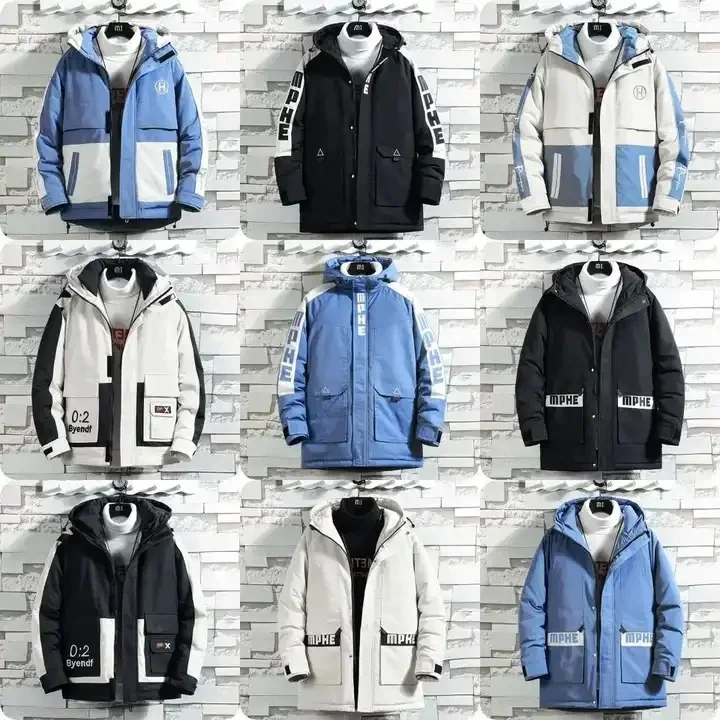 Winter Warm Men Puffer Coat Waterproof Lightweight Down Jacket Shiny Hooded Reflective Down Jacket Padded Jacket Coat