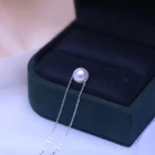 925 Silver Hot Selling Simple Fashion Jewelry Natural Freshwater Pearl Passepartout 925 Silver Necklace