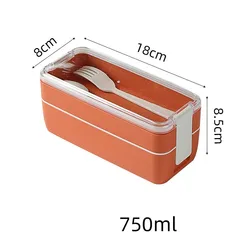 OWNSWING Japanese style Bento Box Plastic Portable sealed Double layer lunch-box Microwavable student adult lunch boxes