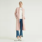 Women's Coats For 2020 Autumn Winter Chunky Women's Long Length Pink Knitted Merino Wool Fabric Coats For Ladies