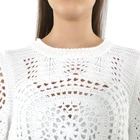 Top Crochet 2020 Sexy Transparent Hollow Top White Crochet Braided Ladies Long Sleeved Sweater